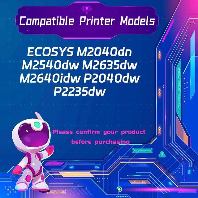 Alt view image 2 of 7 - 302RV93030 Developer Unit is Compatible for Kyocera ECOSYS M2040dn M2540dw M2635dw M2640idw P2040dw P2235dw Printers, High Yield 100000 Pages, with Chip for Long-lasting Durability (1 Pack Black)