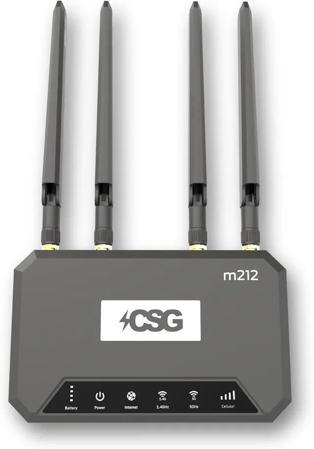 Main image of CSG m212 4G LTE Cat12 Cellular Gateway Business or Home Router | Dual-Band WI-FI 6 | Dual-SIM | 8 Hours Backup Battery for Travel | Compatible with Verizon Network | Portable Rural Internet