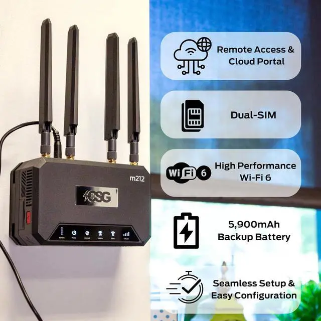 Alt view image 5 of 6 - CSG m212 4G LTE Cat12 Cellular Gateway Business or Home Router | Dual-Band WI-FI 6 | Dual-SIM | 8 Hours Backup Battery for Travel | Compatible with Verizon Network | Portable Rural Internet
