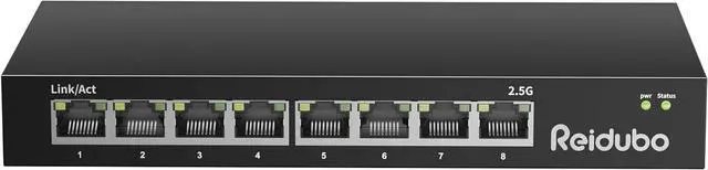 Main image of 2.5Gb Switch, 8 Port 2.5 Gigabit Network Switch, 2.5G Unmanaged Ethernet Switch for 2.5Gbps NAS/PC, 4K Video, WiFi6 Router, Wireless AP, Fanless Design, Plug and Play
