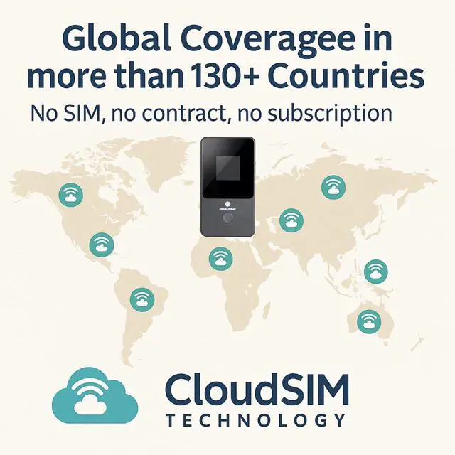 Alt view image 5 of 5 - Cloud Portable WiFi Hotspot for Travel | 4G LTE Mobile Internet (USA &130+ Countries) | No SIM | No Subscription Pay-as-You-Go | Multi-Carrier | Connects 8 Devices