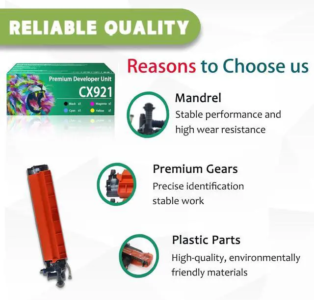 Alt view image 4 of 7 - CX921 Developer Unit Compatible for Lexmark CX921 41X1598 41X1595 41X1596 41X1597 Developer Unit Work for Lexmark CS921 CS923 CX920 CX921 CX922 CX923 CX924 Printers 1 Magenta Pack