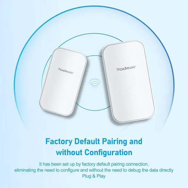Alt view image 6 of 6 - Wireless Bridge, 5.8G 150Mbps Point-to-Point Wireless Bridge, Ethernet Port, Remote up to 1600 feet, 24V PoE Power, IP65 Waterproof, 2 Packs