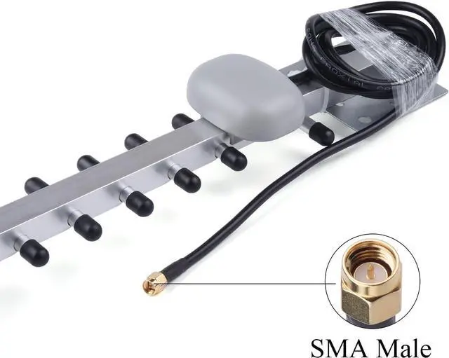 Alt view image 7 of 7 - 4G LTE Wireless Yagi Antenna 25dbi Outdoor Antenna 791-2690MHz - Directional Antenna Booster SMA Connector for Network Router (with 30M Cable)