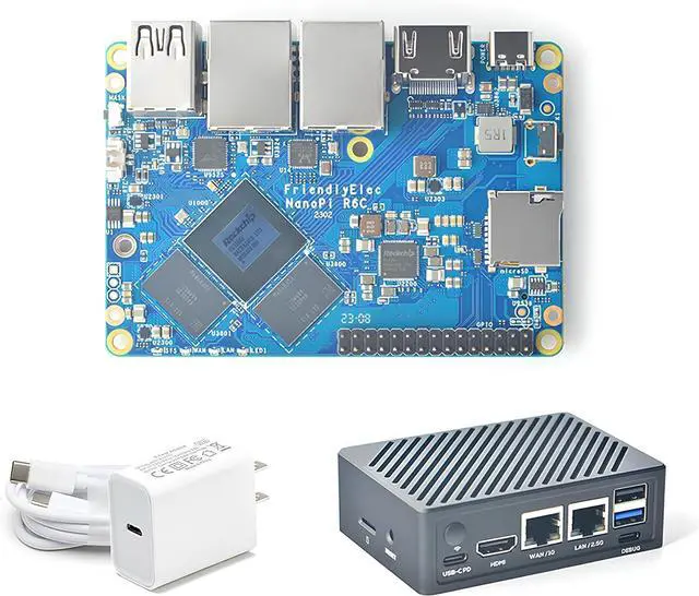 Main image of youyeetoo NanoPi R6C Mini Router with Metal Case and PD Power, RK3588S, 2.5G+1 Gbps Ethernet Ports/HDMI 2.1, Support OpenWRT/Docker for VPN NAS IOT Smart Home Gateway (8GB LPDDR4X 32GB eMMC)