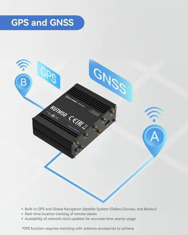 Alt view image 6 of 7 - Teltonika RUTM50 Cellular 5G Router  Speeds Up to 3.4 Gbps, Dual SIM with Auto-Failover, 4G LTE Cat 19 Backward Compatibility, Auto APN  Compatible with USA & Canada Carriers