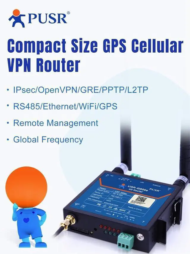 Alt view image 2 of 6 - Global Band Industrial 4G LTE Router with 1*WAN/LAN,1*LAN GPS Function Enhanced OPENVPN RS485 Serial Port Support WiFi and Remote Access, Batch Configuration, Alarm Pushing USR-G806s-G