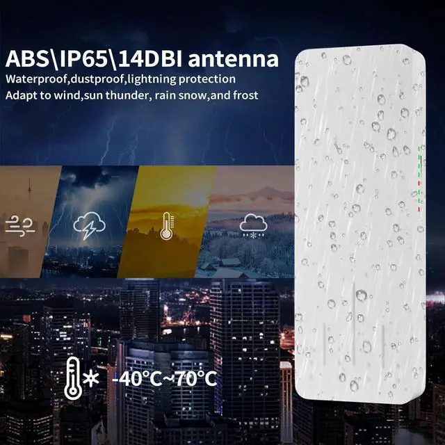 Alt view image 4 of 7 - Wireless Bridge with Two 100Mbps LAN Port, 3KM 5.8G Point to Point/Multipoint Outdoor CPE, 14dBi High Gain Antenna WiFi Bridge for Network Expansion, PoE Adapter, IP65 Waterproof, 2 Pack