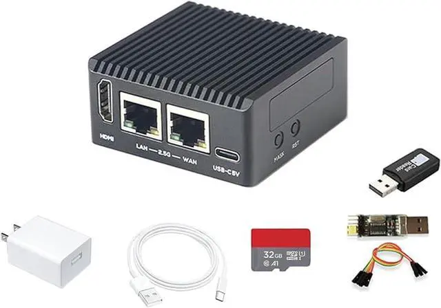 Main image of NanoPi R76S Mini Router, RK3576 Octa-Core SoC with AI Model, LPDDR5 16GB RAM 32GB eMMC, 6TOPS NPU,Dual 2.5G Ethernet, Support M.2 Wi-Fi Module (with M.2 WiFi, LPDDR4X 4GB, TF Card Kit)