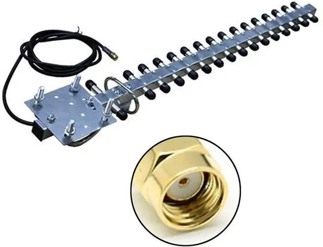 Alt view image 3 of 7 - Antenna 2.4G 25dBi High Gain WiFi Antenna Outdoor RP-SMA Connector 1.5m Wireless Router Cable Network Antenna