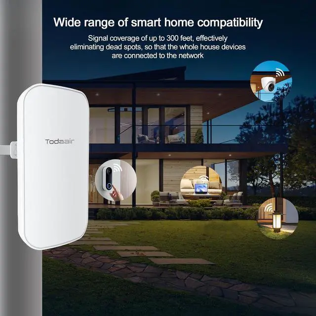 Alt view image 4 of 6 - 2025 Outdoor WiFi Extender,WiFi Booster,IP65 Weatherproof,Up to 1200Mbps Dual Band WiFi Repeater,AI Watchdog,Covers Up to Least 3440 Sq. ft and 30 Devices,Repeater&AP Mode