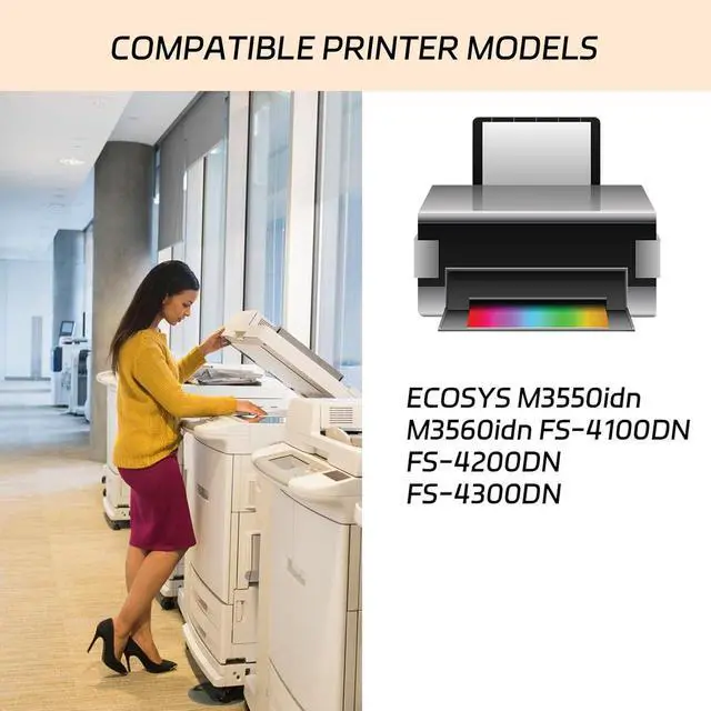 Alt view image 2 of 7 - Compatible for Kyocera DK3130 Developer Unit Work for Kyocera ECOSYS M3550idn M3560idn FS-4100DN FS-4200DN FS-4300DN Printers, with Chip, High Yield 250000 Pages, Clear Printing (1 Pack Black)