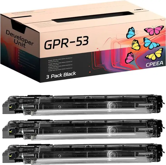 Main image of Compatible for Canon GPR-53 Developer Unit Work for Canon imageRUNNER Advance DX C3730i DX C3826i DX C3830i DX C3835i Printers, with Chip, High Yield 240000 Pages, Clear Printing (3 Pack Black)