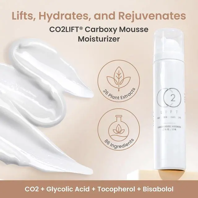 Alt view image 3 of 7 - CO2Lift Carboxy Mousse Moisturizer - 50g Advanced Hydrating Anti-Aging Formula With 3 Types of Vitamin C for Even Skin Tone and Long-Lasting Moisture