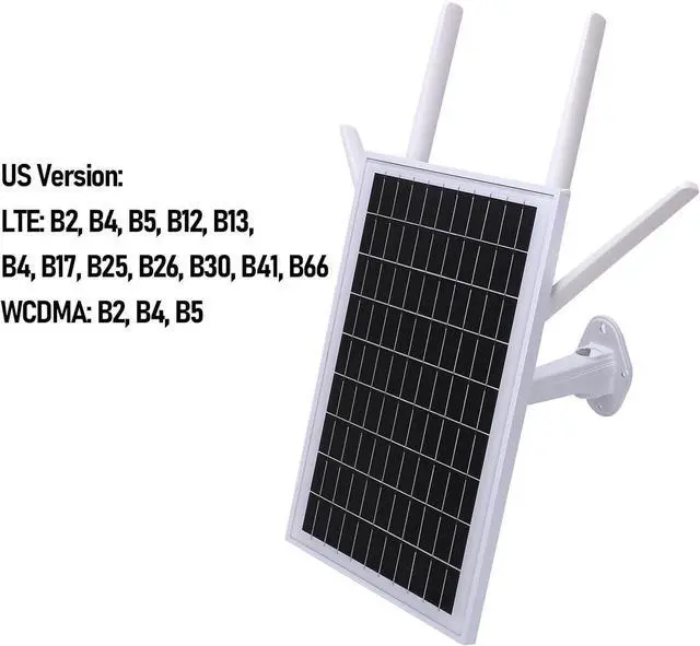 Alt view image 2 of 7 - JTLB Solar Powered 4G LTE Modem Router IP66 Water Proof Wireless Outdoor WiFi Router with 15W Solar Panel for RV Security Camera (US)