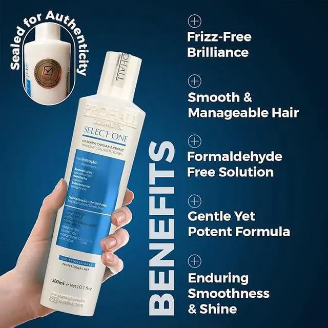 Alt view image 6 of 6 - Brazilian Keratin Hair Treatment Blowout Complex Formaldehyde Free - PROHALL SELECT ONE 10.1oz/300ml - Keratina Queratina Brasileña Para Alisar el Pelo Sin Formol- Protein Hair Treatment