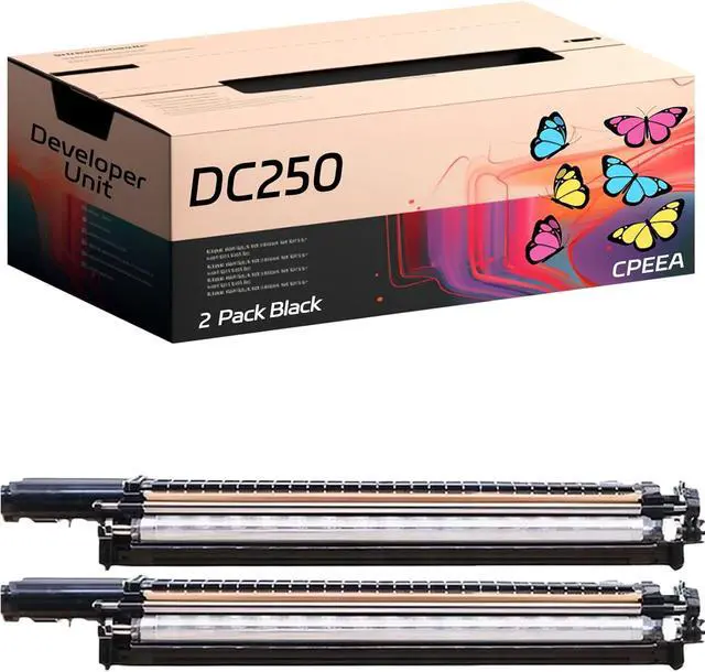 Main image of Compatible for Xerox DC250 Developer Unit Work for Xerox DocuColor DC240 DC242 DC250 DC252 and DC260 Printers, with Chip, High Yield 100000 Pages, Clear Printing (2 Pack Black)