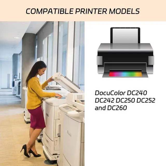 Alt view image 2 of 7 - Compatible for Xerox DC250 Developer Unit Work for Xerox DocuColor DC240 DC242 DC250 DC252 and DC260 Printers, with Chip, High Yield 100000 Pages, Clear Printing (2 Pack Black)
