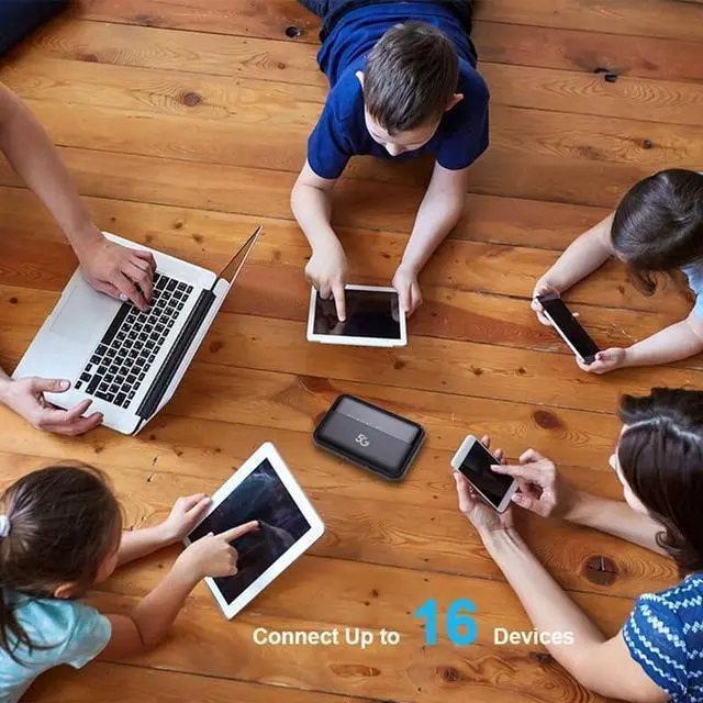 Alt view image 6 of 6 - 5G Router Unlocked Mifi Modem Mobile Hotspot WiFi with SIM Card Slot 10000mAh Wireless WIFI6 EAU Version