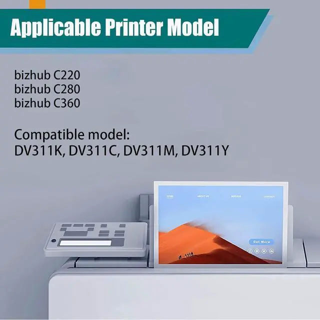 Alt view image 2 of 7 - Compatible for Konica Minolta DV-311 DV311 Developer Unit Replacement for Bizhub C220 C280 C360 Printer (1Black)