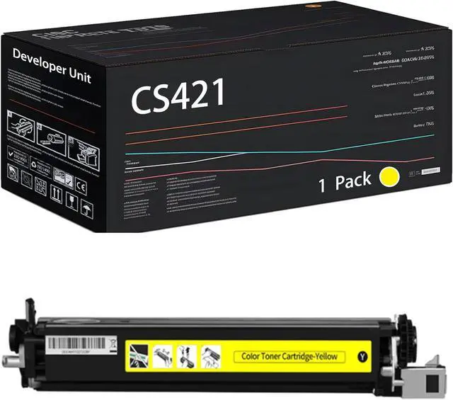 Main image of CS421 Developer Unit Compatible for Lexmark CS421 CS521 CS622 CX421 CX522 CX622 CX625 Printers, with Chip, High Yield 12500 Pages, High-Definition Printing (Yellow)