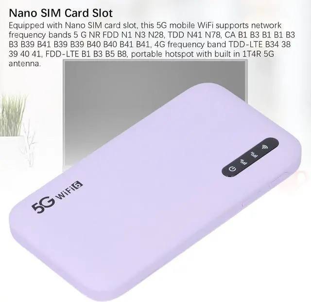 Alt view image 5 of 7 - 5G LTE WiFi Mobile Hotspot,Portable WiFi Router,with Nano SIM Card Slot,16 Connected Devices,High Speed Hotspot,6100MAh Long Lasting and Rechargeable Battery Router for Travel