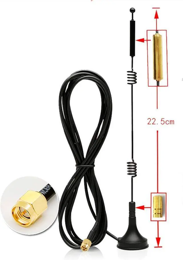 Alt view image 3 of 7 - 10PCS WiFi Antenna 2.4G / 5.8G 12dBi Dual Band Magnetic Base Antenna SMA Male with Cable for Router Camera Signal Booster Network Antenna
