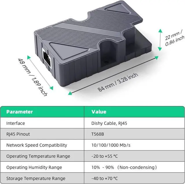 Alt view image 2 of 7 - 150W GigE PoE Injector Flexible Efficient Dishy Cable to RJ45 Adapter 1248V 168W DC Boost Step Up Converter with ESD Protector Supports 1000Mbps Network Speeds