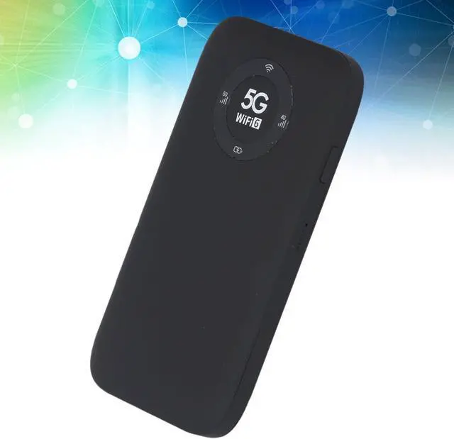 Alt view image 5 of 7 - Dpofirs 5G WiFi 6 Mobile Hotspot, 5G Router with Sim Card Slot, Portable Travel Router Supports 16 Users, 7100mAh Battery, for Phone Tablet (Black)