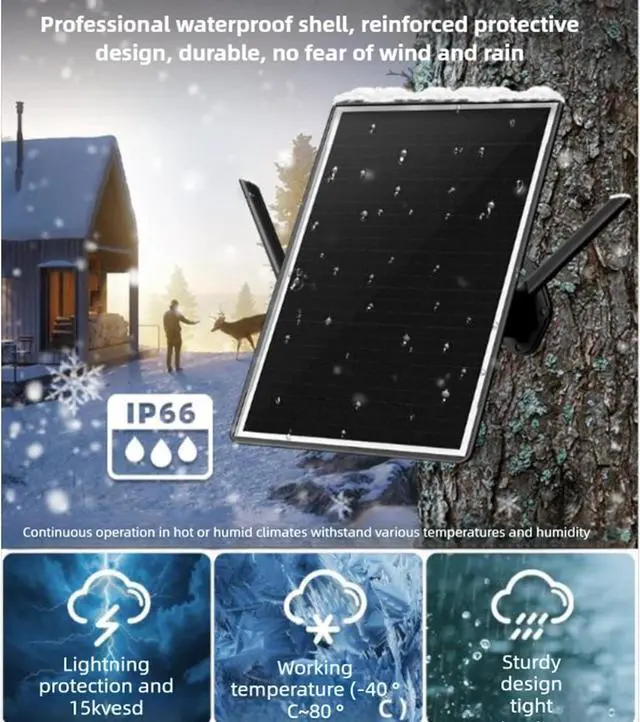 Alt view image 6 of 7 - Zunate 15W Solar 4G LTE Modem Router, IP66 Water Proof WiFi Signal Booster with APP Control 50M Coverage for Farm Courtyard Pool Camp Yacht Outdoor Use