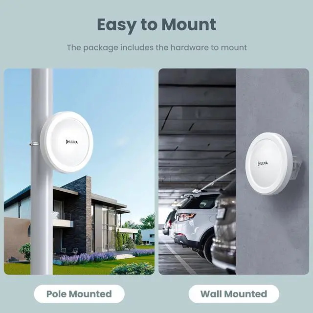 Alt view image 7 of 7 - ULNA CPE609P 1000Mbps Wireless Bridge with 2 Packs Universal Bracket Mount