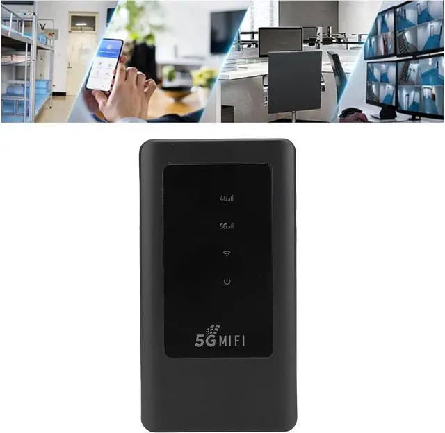 Alt view image 6 of 7 - Portable WiFi Hotspot, 2.77Gbps Speed 5G Router with Sim Card Slot, Connects Up to 16 Devices 5G Modem Router, 2.4G 5.8G Dual Band WiFi for Travel Use