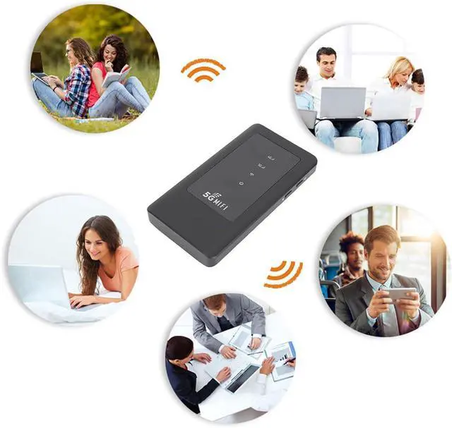 Alt view image 2 of 7 - 5G WiFi Hotspot, IP54 Water Proof 2.77Gbps 16 Devices Mobile Hotspot Router with SIM Slot and 2.4G 5.8G Dual Band, Suitable for Travel Use