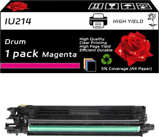 Main image of IU214 Drum Unit+Developer Unit+Carrier Compatible for Konica Minolta bizhub C227 bizhub C287 Printers, with Chip, High Yield 44000 Pages, Clear Printing (1 Pack Magenta)