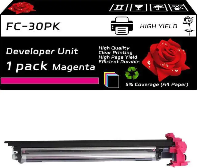Main image of FC-30PK Developer Unit Compatible for Toshiba E-Studio 305CS 305CP 306CS Printers, with Chip, High Yield 80000 Pages, Clear Printing (1 Pack Magenta)