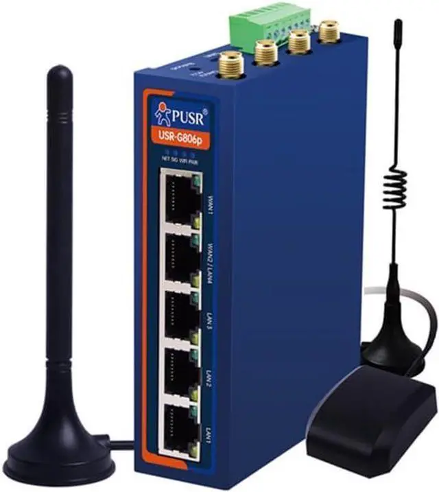 Main image of Dual Qualcomm Industrial Cellular Router 5*Ethernet+RS232+RS485 4G LTE Router Sim Card Modem WiFi Router USR-G806p