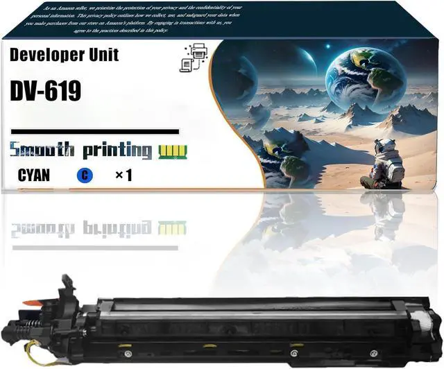 Main image of Replacement Parts Developer Unit DV-619 Compatible with Konica Minolta bizhub C458 C558 C658 Printers, Contains Chip and Clear Printing (1 Pack Cyan)