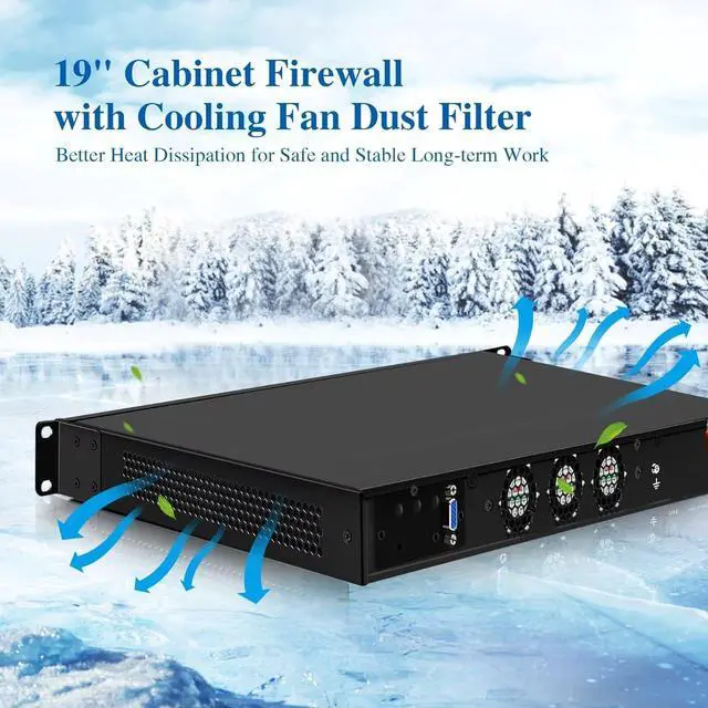 Alt view image 6 of 7 - 19 Firewall Hardware Core i7 7700, LGA 1151, Rackmount 1U Router PC for VPN Server, 19 Inch Rack OPNsense Appliance with 8 x i226V 2.5GbE LAN, DDR4 16GB RAM 512GB SSD, VGA