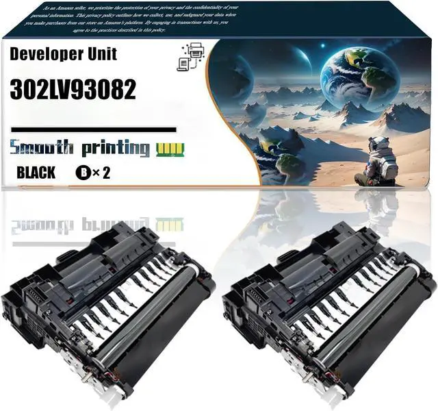 Main image of Replacement Parts Developer Unit 302LV93082 Compatible with Kyocera ECOSYS M3645idn M3655idn M3660idn M3860idn M3860idnf Printers, Contains Chip and Clear Printing (2-Pack Black)