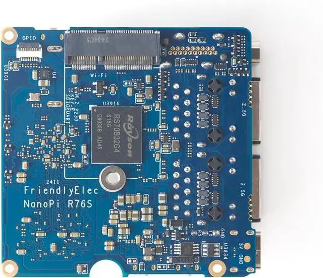 Alt view image 4 of 7 - NanoPi R76S SBC & Mini Router, RK3576 Octa-core SoC, Dual 2.5G Ethernet, 6TOPS AI Acceleration,Up to 16GB LPDDR5 RAM, 4K Video Decoding (LPDDR4X 2GB+32GB eMMC,with Power,Single Board)