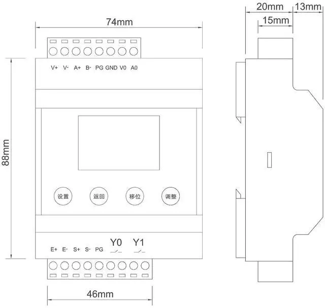 Alt view image 3 of 7 - Load Cell with Amplifier Readout Display Sensor Transmitter Test Compression Force Weight Pressure Modifiable Display Unit English Interface Output RS-485 0-5V 0-10V 4-20mA (0-1000KG with Amplifier)