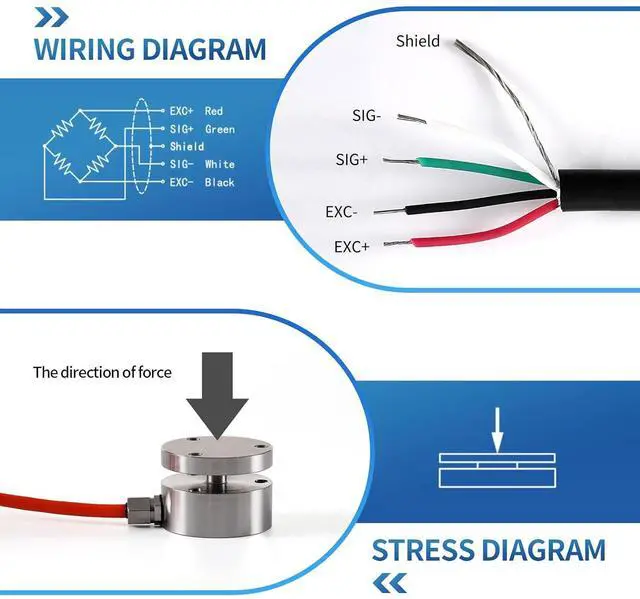 Alt view image 5 of 7 - Load Cell with Amplifier Readout Display Sensor Transmitter Test Compression Force Weight Pressure Modifiable Display Unit English Interface Output RS-485 0-5V 0-10V 4-20mA (0-1000KG with Amplifier)