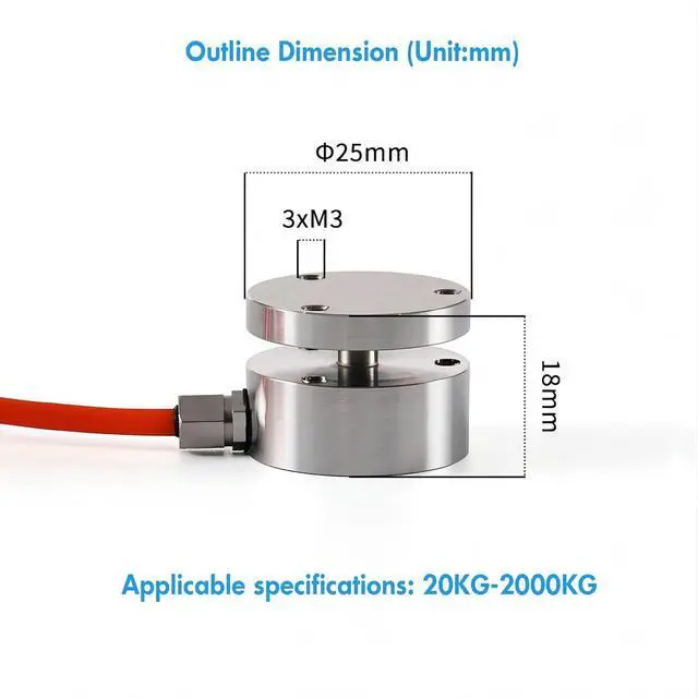 Alt view image 7 of 7 - Load Cell with Amplifier Readout Display Sensor Transmitter Test Compression Force Weight Pressure Modifiable Display Unit English Interface Output RS-485 0-5V 0-10V 4-20mA (0-1000KG with Amplifier)