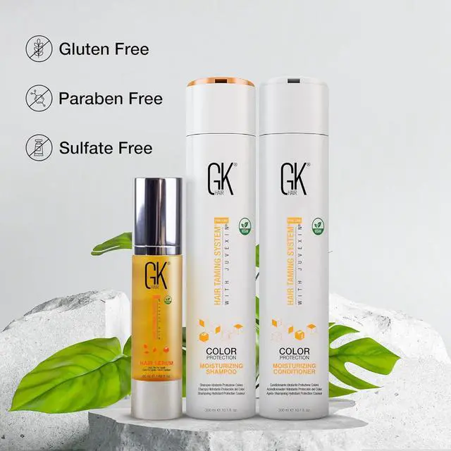 Alt view image 7 of 7 - GK HAIR Hydrating Moisturizing Shampoo and Conditioner Set (10.1 Fl Oz) Global Keratin Anti Frizz Serum Dry Damaged Repair Argan Oil (1.69 Fl Oz) All Hair Types Sulfate Paraben Free Unisex