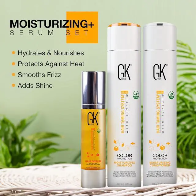 Alt view image 4 of 7 - GK HAIR Hydrating Moisturizing Shampoo and Conditioner Set (10.1 Fl Oz) Global Keratin Anti Frizz Serum Dry Damaged Repair Argan Oil (1.69 Fl Oz) All Hair Types Sulfate Paraben Free Unisex