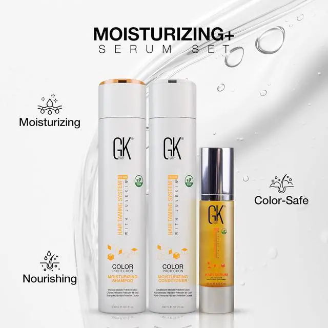 Alt view image 6 of 7 - GK HAIR Hydrating Moisturizing Shampoo and Conditioner Set (10.1 Fl Oz) Global Keratin Anti Frizz Serum Dry Damaged Repair Argan Oil (1.69 Fl Oz) All Hair Types Sulfate Paraben Free Unisex