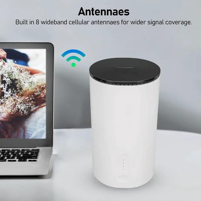 Alt view image 2 of 7 - 5G CPE Router, 2.4G 5G Dual Band Cordless 5G Router with 2 SIM Card Slots, Support 50 Users, Portable 5G NR NSA SA Cordless Internet Router for Home Office (US Plug)