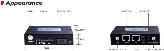 Alt view image 5 of 6 - H8959 Industrial Cellular CAT4 Wi-Fi Router for IoT Applications with FCC, IC, PTCRB, AT&T, Verizon, Tmobile Carrier approvals.