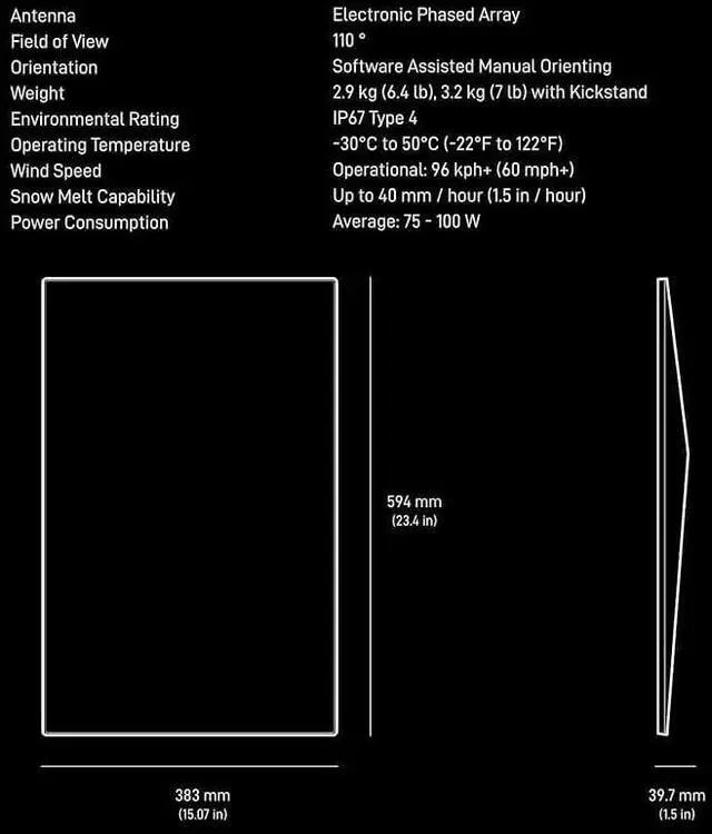 Alt view image 4 of 5 - SpaceX Star-Link Third Generation Router and Antenna Kit, WiFi 6, 3200 sq ft Coverage, IP67 Rated, with Kickstand and Cables