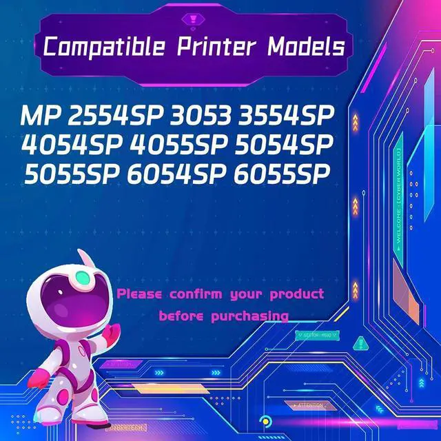 Alt view image 2 of 7 - D869-3023 Developer Unit is Compatible for Ricoh MP 2554SP 3053 3554SP 4054SP 4055SP 5054SP 5055SP 6054SP Printers (1 Pack Black)